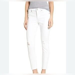 Leith White Skinny Jeans Distressed Size 26 Great Condition